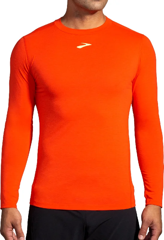 Women's Long Sleeve T-shirt with Feminine Touch -Brooks High Point Long Sleeve Mens Running Top - Red