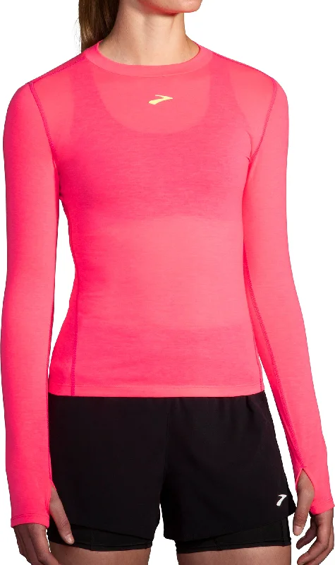 Women's Black Long Sleeve T-shirt -Brooks High Point Womens Long Sleeve Running Top - Pink Women's Black Long Sleeve T-shirt -Brooks High Point Womens Long Sleeve Running Top - Pink