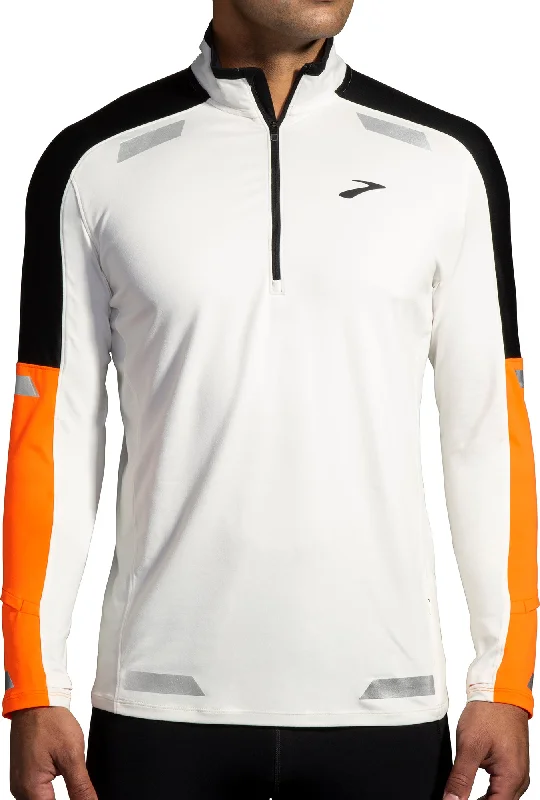 Women's Stylish Long Sleeve Tee for Fall -Brooks Run Visible 2.0 Half Zip Long Sleeve Mens Running Top - Grey