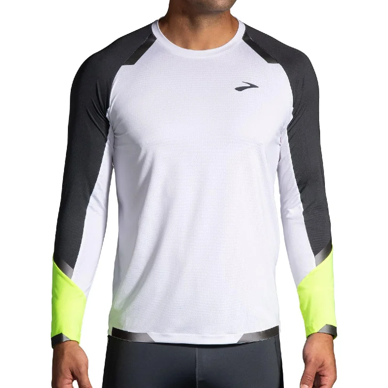 Women's Statement Long Sleeve T-shirt -Brooks Run Visible Long Sleeve Mens Running Top - White Women's Statement Long Sleeve T-shirt -Brooks Run Visible Long Sleeve Mens Running Top - White