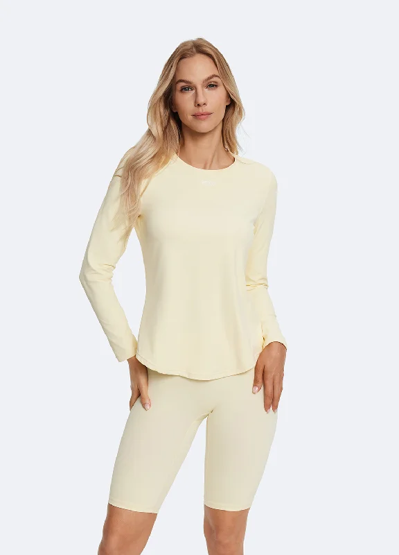 Women's Long Sleeve T-shirt -Butter Yellow Long Sleeve