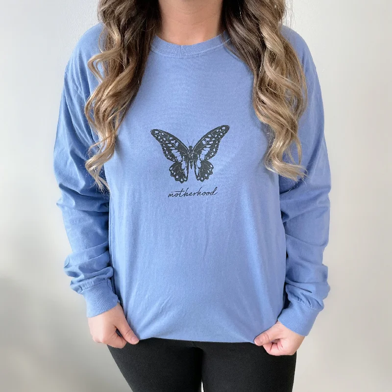 Women's Long Sleeve T-shirt for Running -Butterfly • Periwinkle Long Sleeve