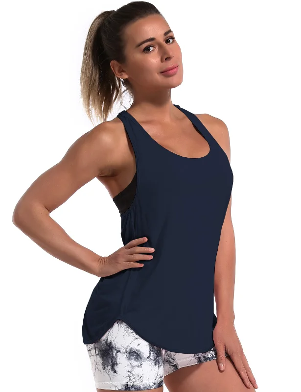 Women's Layering Camisoles with Slim Fit -Loose Fit Racerback Tank Top darknavy