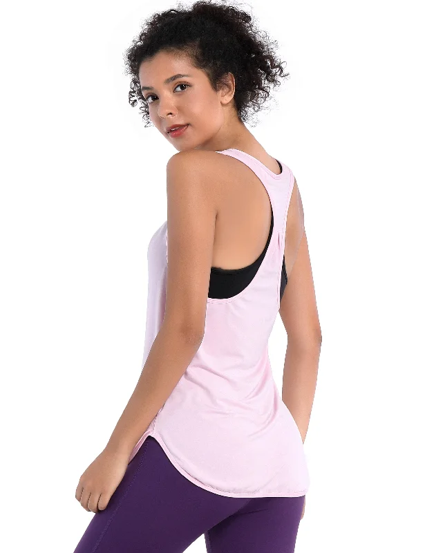 Women's Light Tank Tops for Hot Summer Wear -Loose Fit Racerback Tank Top lightpink