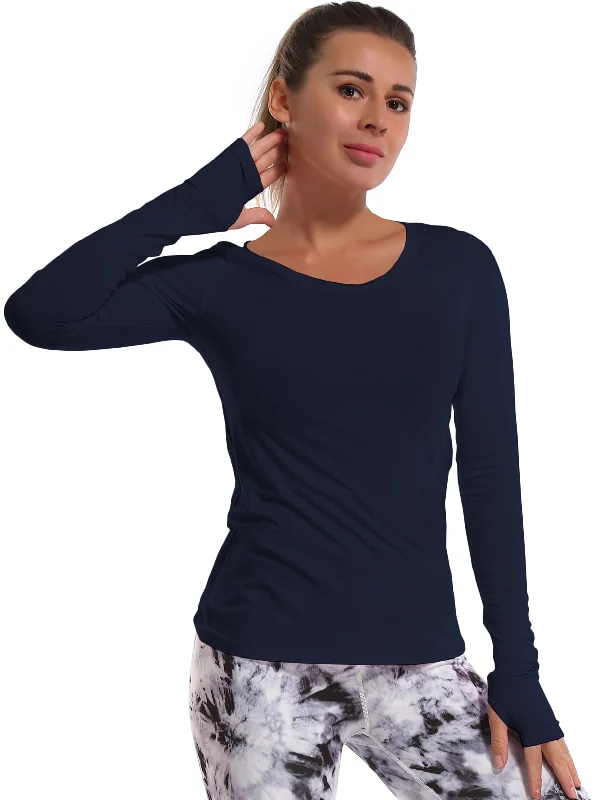 Women's Cool Casual Long Sleeve Shirt for Comfort -Athlete Long Sleeve Tops darknavy Women's Cool Casual Long Sleeve Shirt for Comfort -Athlete Long Sleeve Tops darknavy