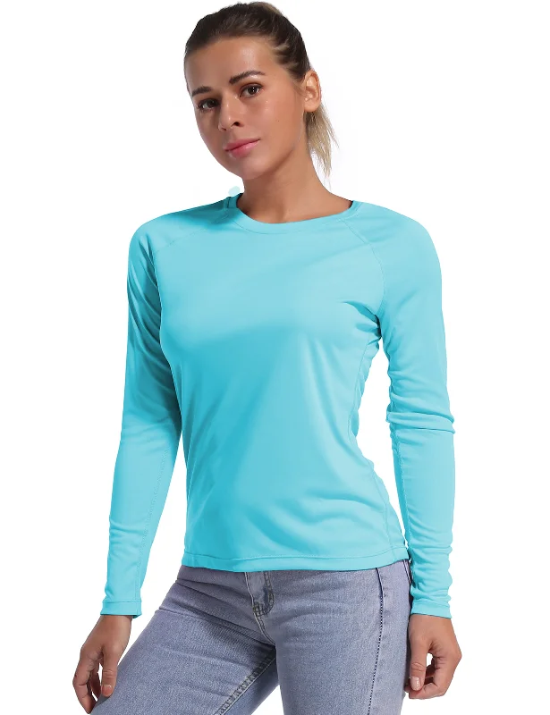 Women's Long Sleeve T-shirt for Everyday Casual Look -Long Sleeve Athletic Shirts blue Women's Long Sleeve T-shirt for Everyday Casual Look -Long Sleeve Athletic Shirts blue