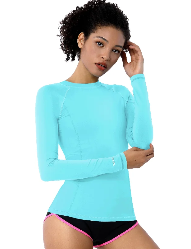 Women's Elegant Long Sleeve T-shirt for Any Season -Long Sleeve UPF 50+Rashguard blue Women's Elegant Long Sleeve T-shirt for Any Season -Long Sleeve UPF 50+Rashguard blue