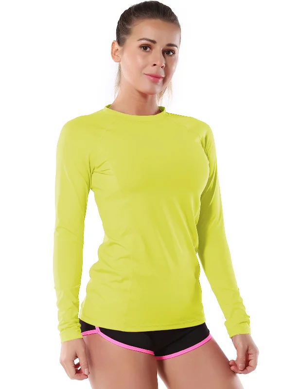 Women's Stylish Long Sleeve T-shirt for Casual Events -Long Sleeve UPF 50+Rashguard neonyellow Women's Stylish Long Sleeve T-shirt for Casual Events -Long Sleeve UPF 50+Rashguard neonyellow
