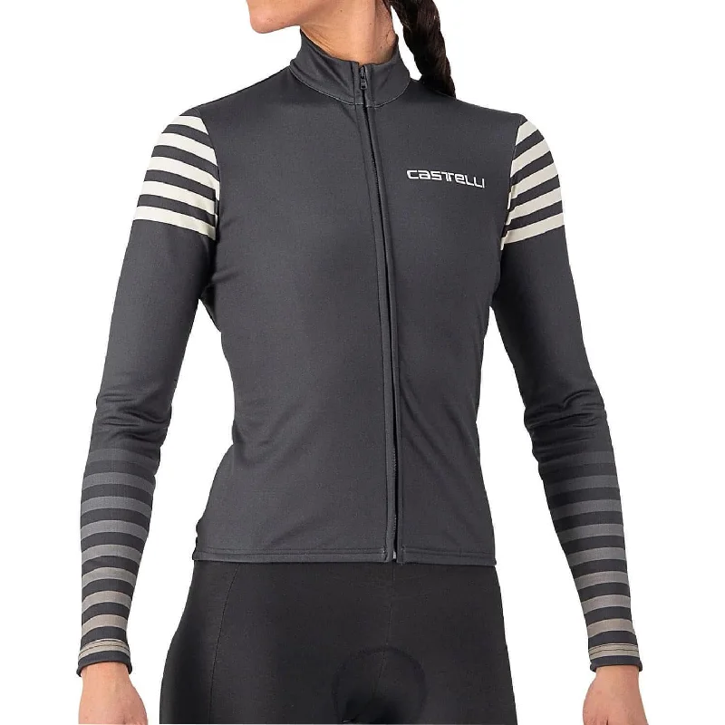 Women's Relaxed Fit Long Sleeve Tee for Comfort -Castelli Autunno Long Sleeve Womens Cycling Jersey - Grey Women's Relaxed Fit Long Sleeve Tee for Comfort -Castelli Autunno Long Sleeve Womens Cycling Jersey - Grey