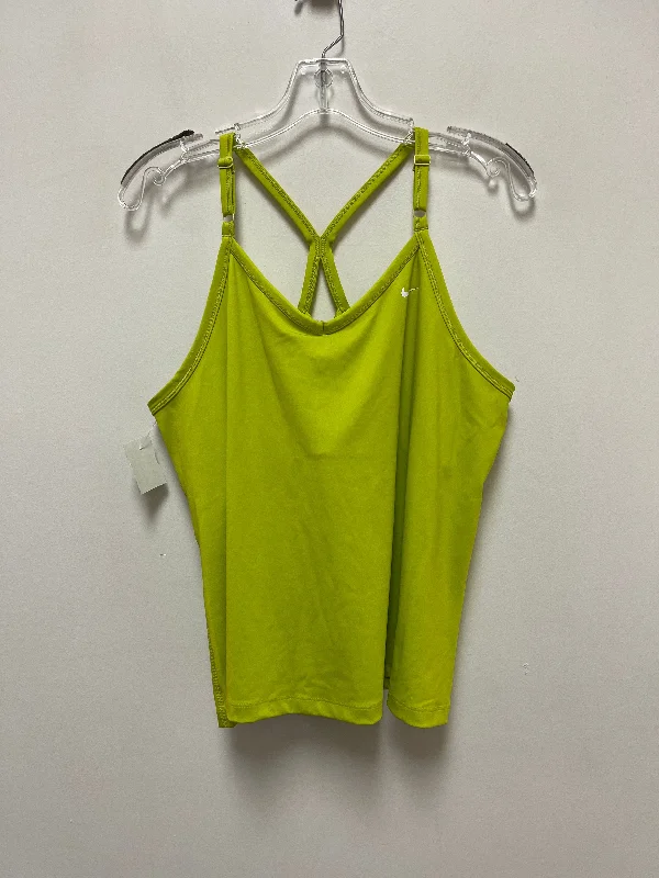 Women's Casual Camisoles with Ruffle Design -Chartreuse Athletic Tank Top Nike Apparel, Size 2x Women's Casual Camisoles with Ruffle Design -Chartreuse Athletic Tank Top Nike Apparel, Size 2x