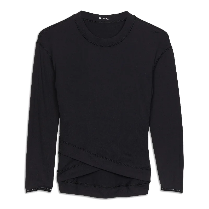 Women's Cozy Long Sleeve Top for Lounge -Close To Crossing Long Sleeve - Resale