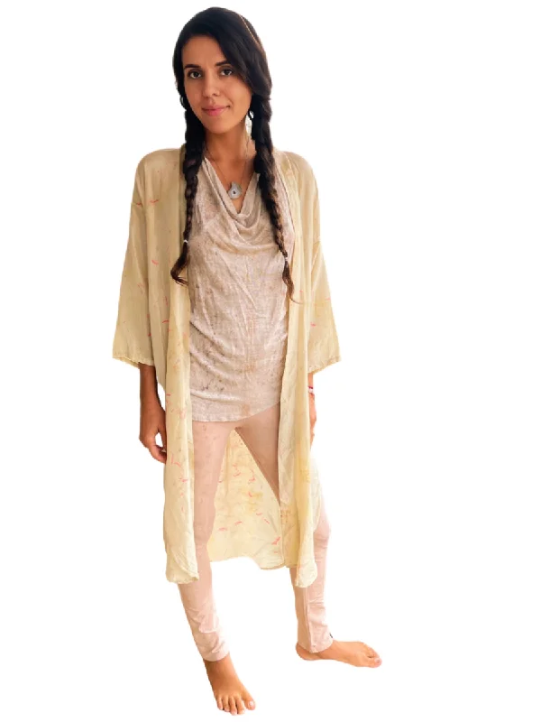 Kimono for Chill Evenings-Kimono Ceremony Jacket - Silk, Plant Dyed
