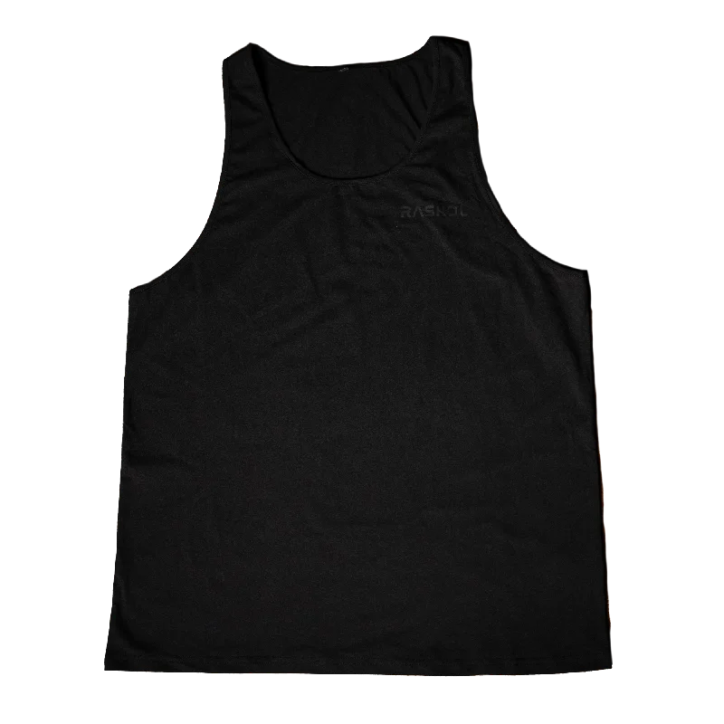 Women's Tank Tops with Front Knot Detail -RASKOL Phantom Black Tank Top (LIMITED EDITION)