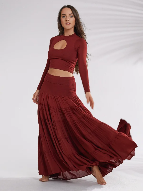 Women's Stylish Long Sleeve T-shirt with Cuff Details -Long Sleeve Sekhmet Top - Scarlett Rose