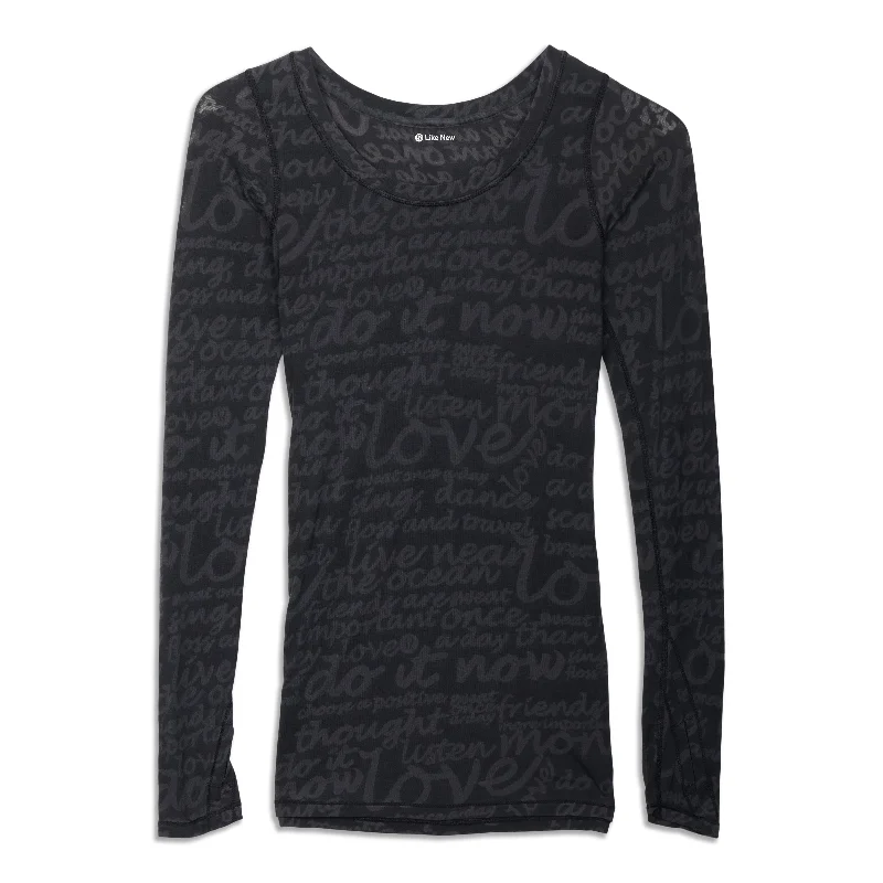 Women's Long Sleeve T-shirt with Cuffs -Daily Practice Long Sleeve Shirt - Resale