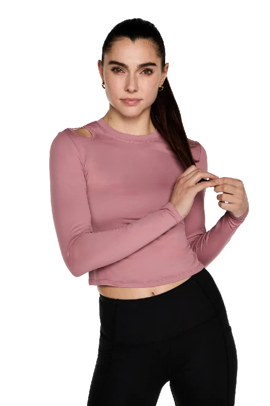 Women's Lightweight Long Sleeve Top -Dara cut-out Long sleeves Top