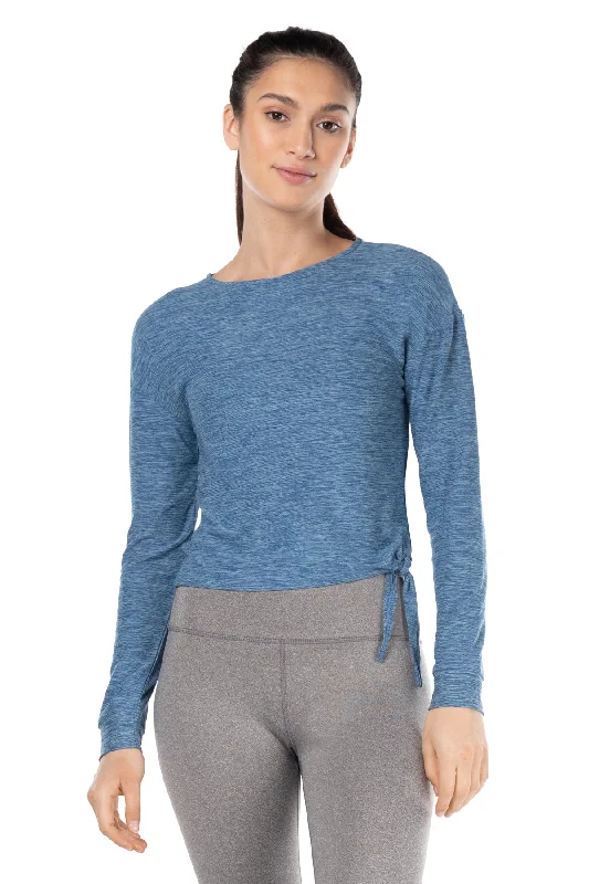 Women's Vintage Long Sleeve T-shirt -Day-To-Day Side-Tie Long Sleeve Top