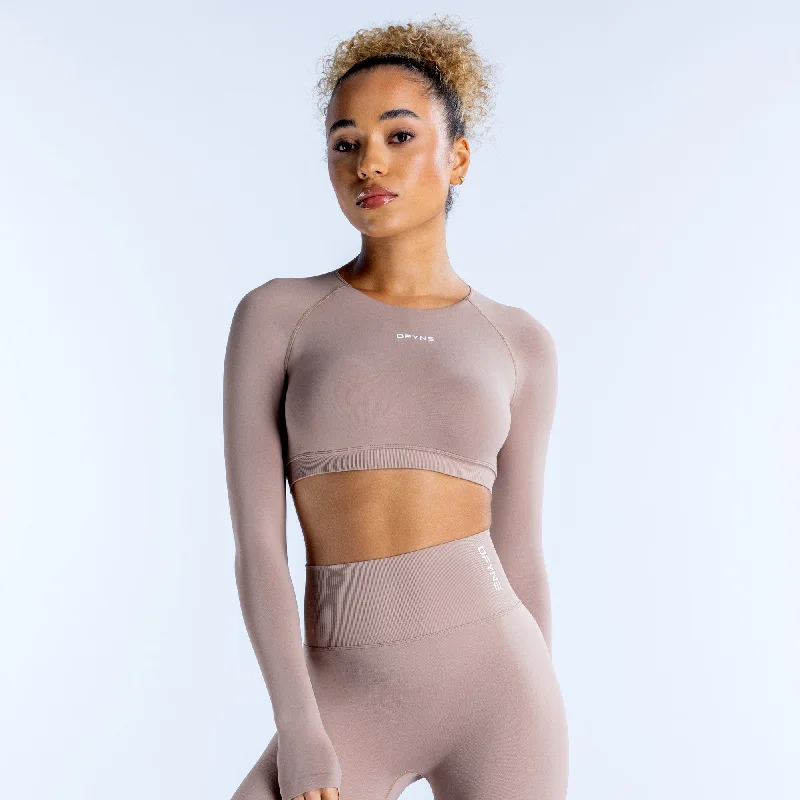 Women's Trendy Long Sleeve Shirt for Spring -Dynamic Long Sleeve Crop Top