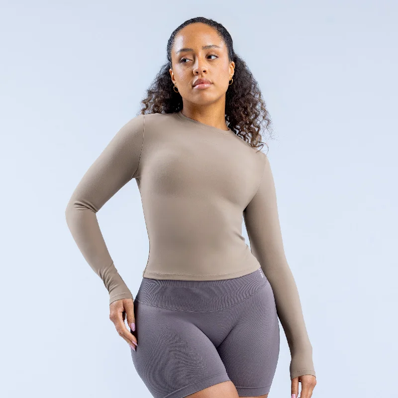 Women's Casual Long Sleeve T-shirt for Comfort -Origin Fitted Long Sleeve Top