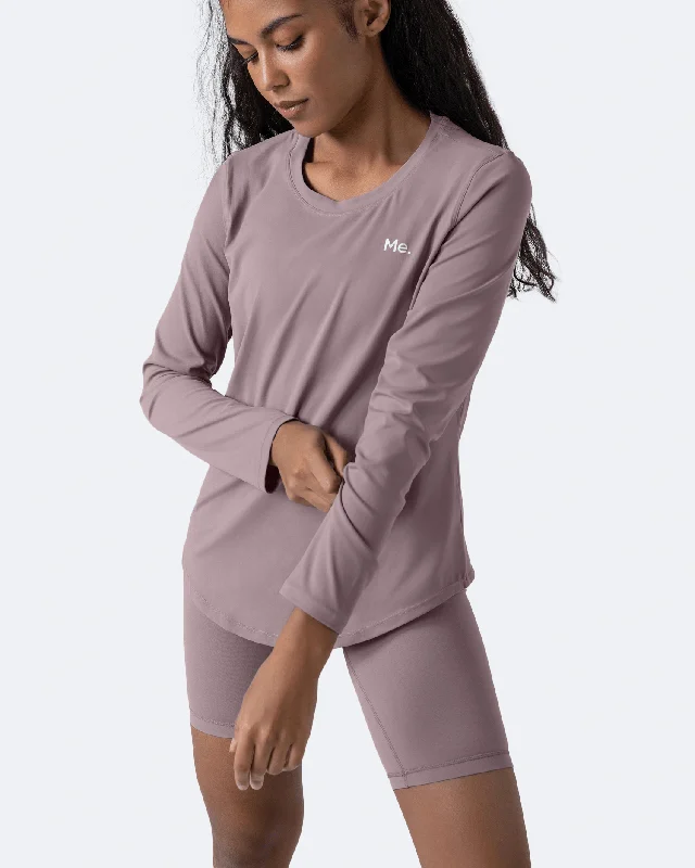 Basic Women's Long Sleeve T-shirt -Dusty Pink Long Sleeve