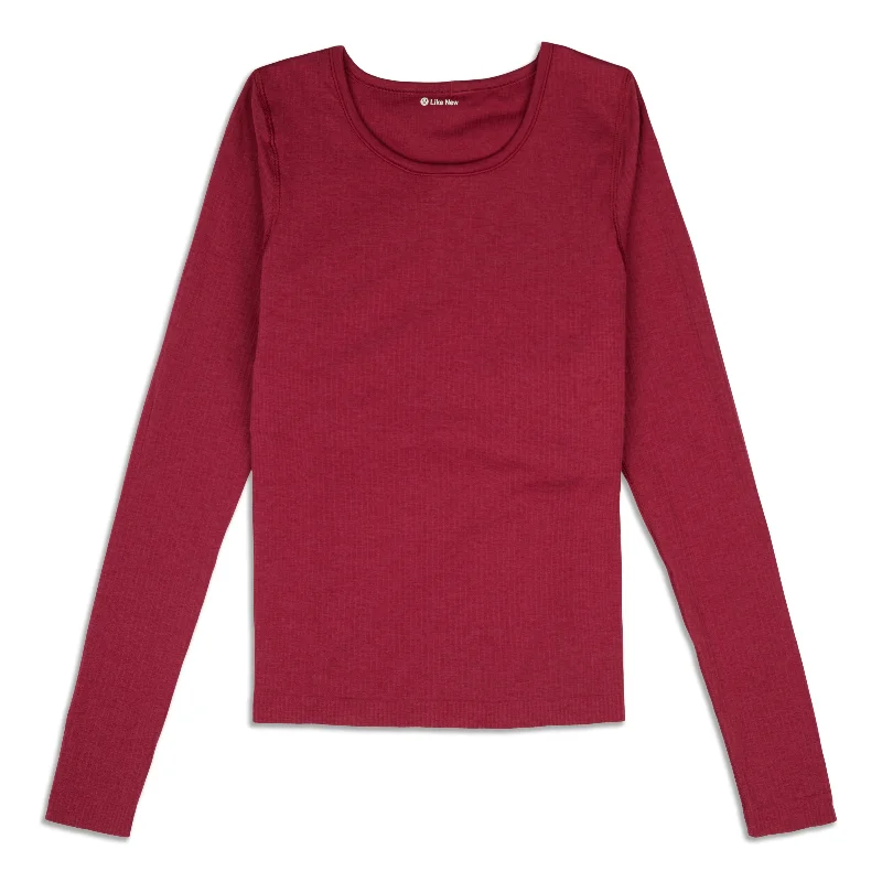 Women's Button-up Long Sleeve T-shirt -Ebb To Street Waist-Length Long Sleeve Shirt - Resale