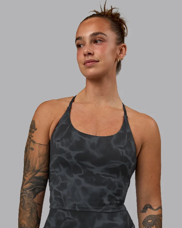 Women's Lace Detail Camisoles -Elixir Active Tank - Tranquil-Black