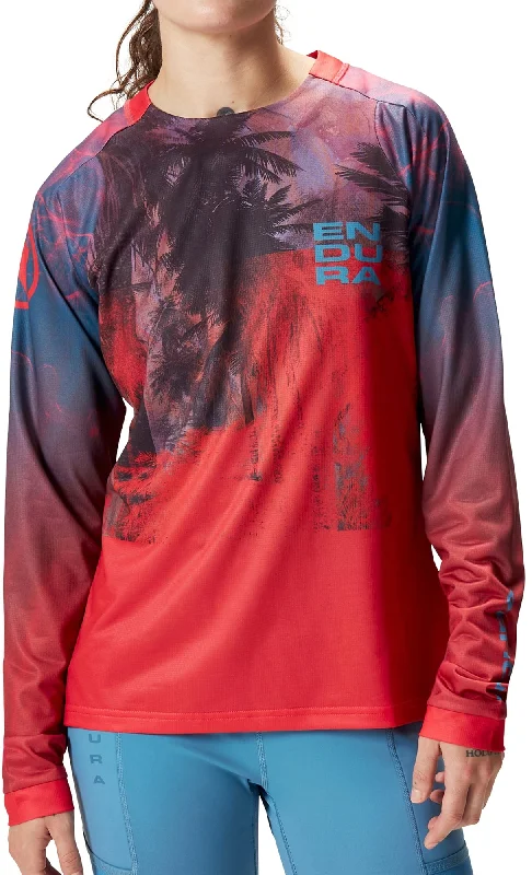 Women's Comfortable Everyday Long Sleeve T-shirt -Endura Tropical Long Sleeve Womens Cycling Jersey - Red Women's Comfortable Everyday Long Sleeve T-shirt -Endura Tropical Long Sleeve Womens Cycling Jersey - Red
