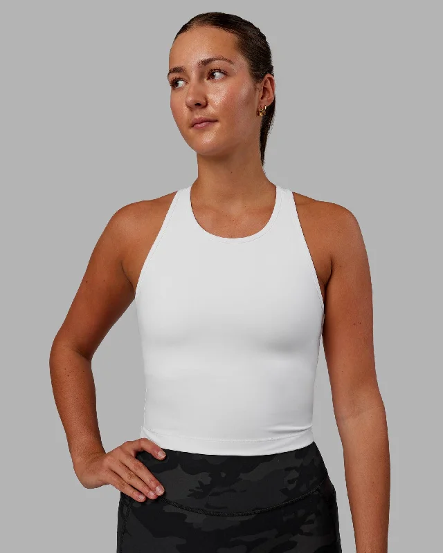 Women's Comfortable Summer Camisoles -Flow Shelf Bra Performance Tank - White