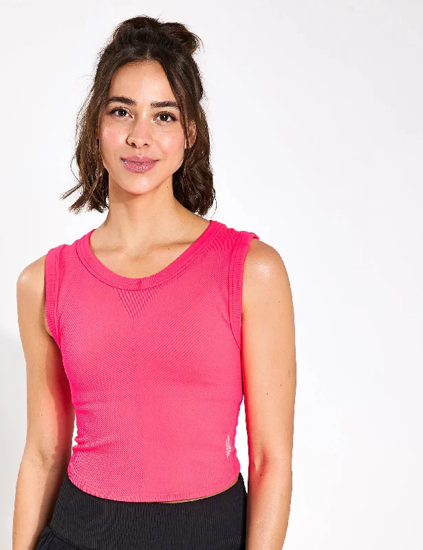 Women's Camis for Layering Under Blouses -Free Throw Muscle Tank - Electric Sunset