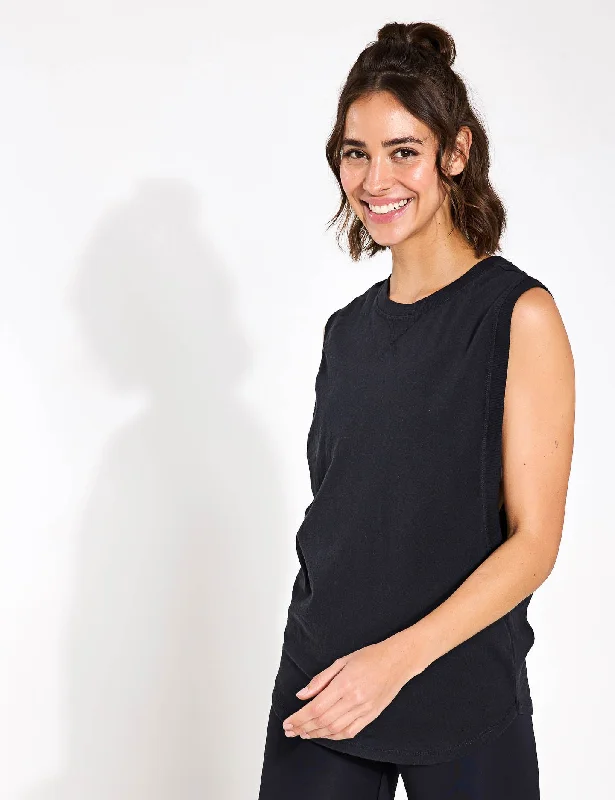 Women's Tank Tops for Perfect Layering -Spin Tank - Washed Black