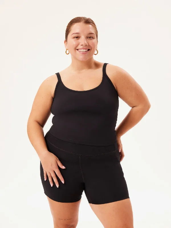 Women's Stylish Tank Tops with Clean Design -Girlfriend Collective Gemma Scoop Tank - Black