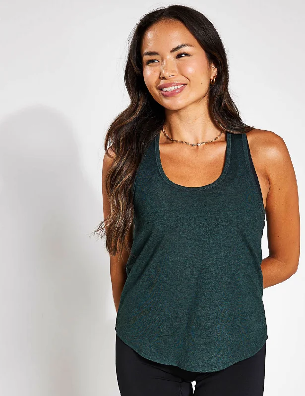 Women's Casual Tank Tops with Relaxed Fit -ReSet Relaxed Tank - Moss