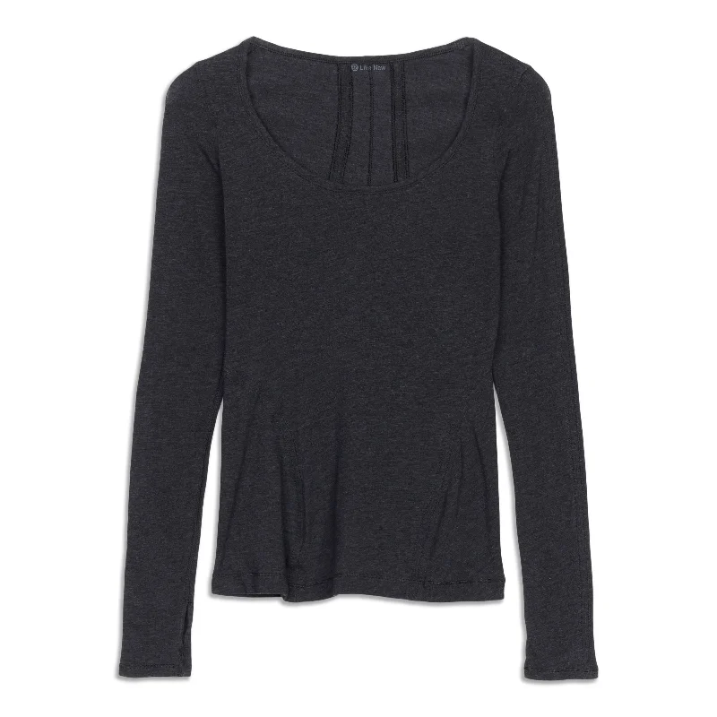 Women's Long Sleeve T-shirt for Layering Under Coats -Heart Ease Long Sleeve Shirt - Resale Women's Long Sleeve T-shirt for Layering Under Coats -Heart Ease Long Sleeve Shirt - Resale