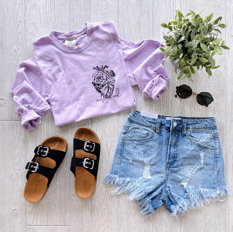 Women's Cotton Long Sleeve Shirt -Heart Motherhood • Long sleeve