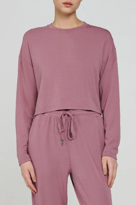 Women's Simple Long Sleeve T-shirt -Hush Long Sleeve