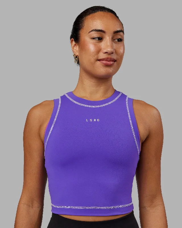 Women's Soft Tank Tops for Layering -Imprint Tank - Royal Purple-White