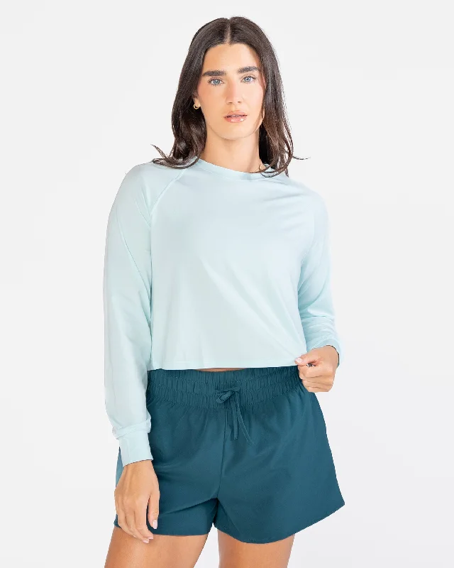 Women's Lace Long Sleeve T-shirt -Infinity Long Sleeve - Sky Blue - FINAL SALE