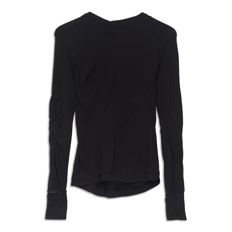 Women's Long Sleeve T-shirt with Rolled Sleeves -It's Run Long Sleeve Shirt - Resale Women's Long Sleeve T-shirt with Rolled Sleeves -It's Run Long Sleeve Shirt - Resale