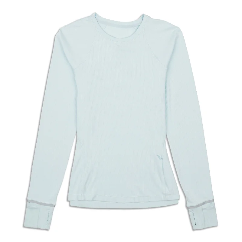 Women's Relaxed Long Sleeve T-shirt with Easy Fit -It's Run Ribbed Long Sleeve Shirt - Resale Women's Relaxed Long Sleeve T-shirt with Easy Fit -It's Run Ribbed Long Sleeve Shirt - Resale