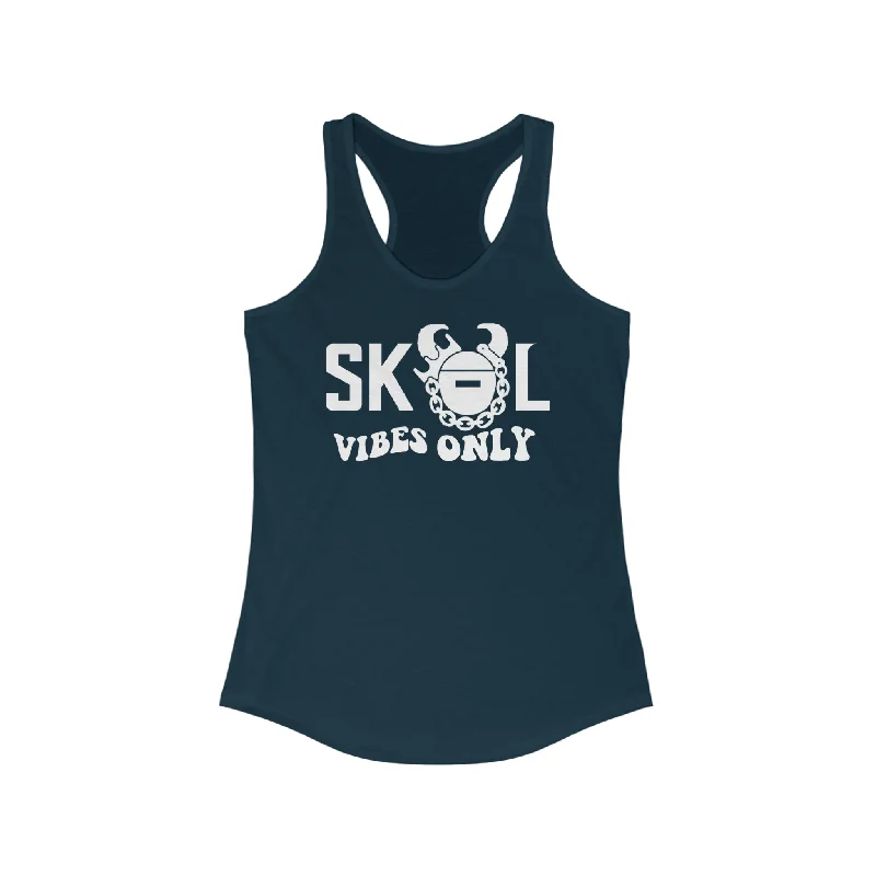 Women's Solid Color Tank Tops -Ladies Ideal Racerback Tank - Good Vibes Only