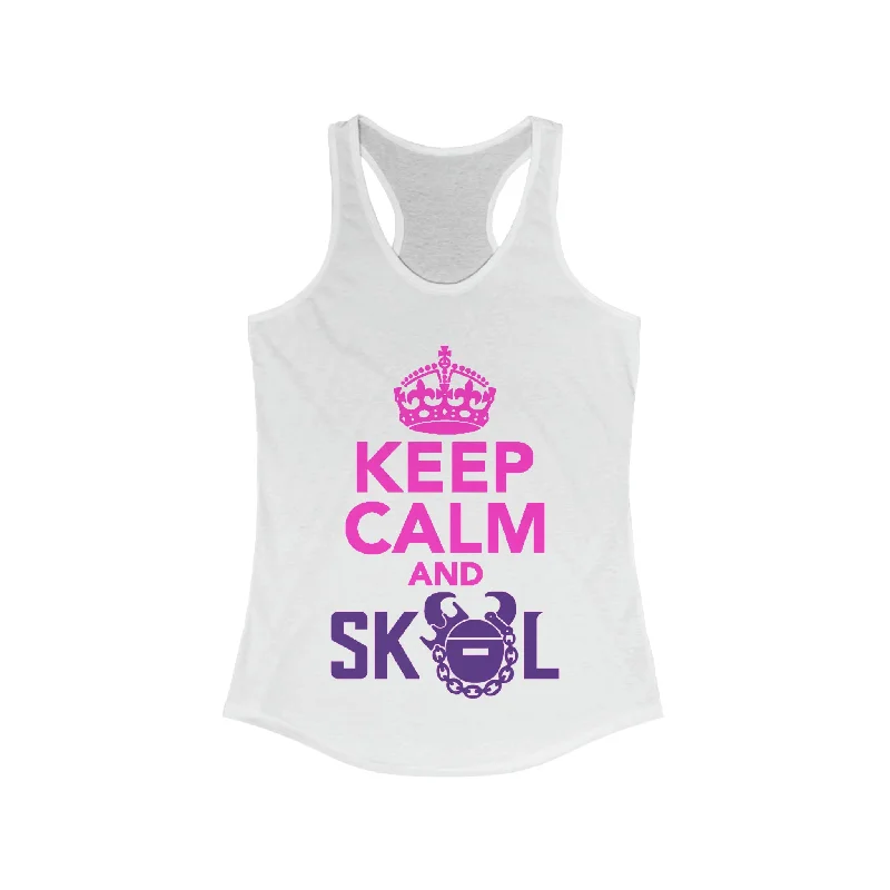 Women's Strappy Tank Tops -Ladies Ideal Racerback Tank - Keep Calm