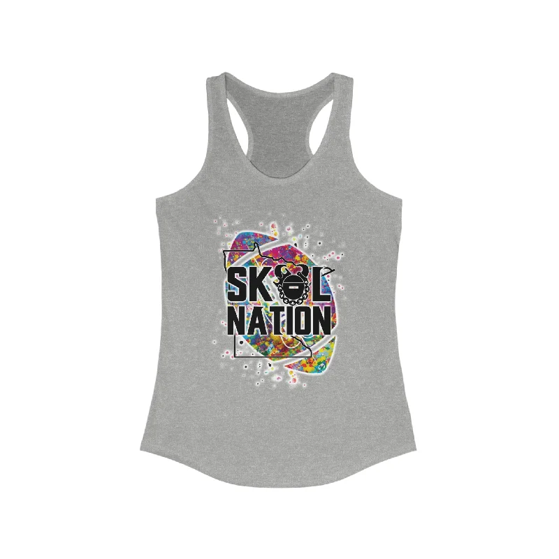 Women's Camisoles with Lace -Ladies Ideal Racerback Tank - MN Nation (Color Blast)
