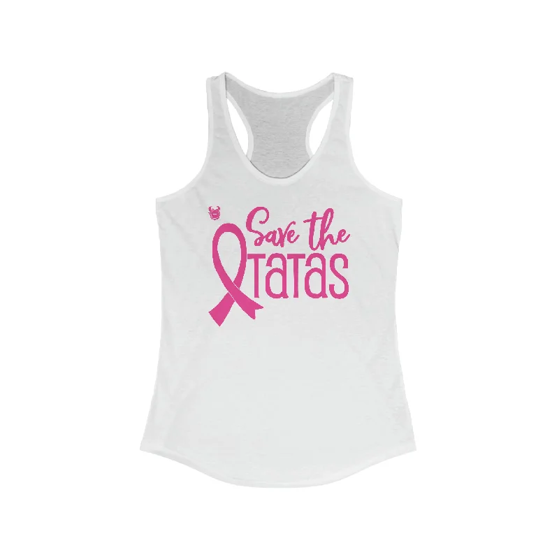 Women's Tank Tops for Night Out -Ladies Ideal Racerback Tank - Save the TaTas