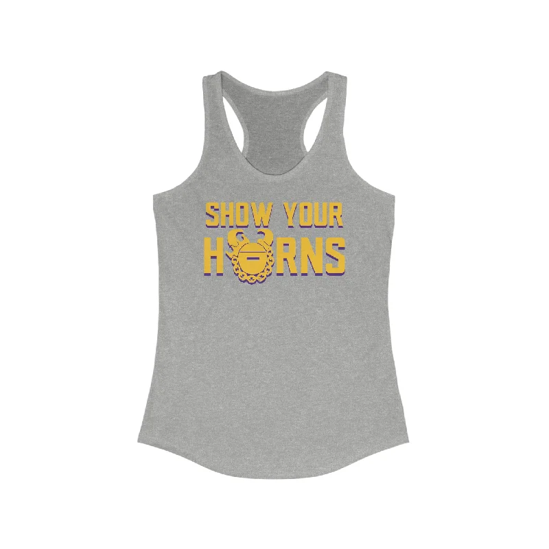 Women's Designer Tank Tops -Ladies Ideal Racerback Tank - Show Your Horns