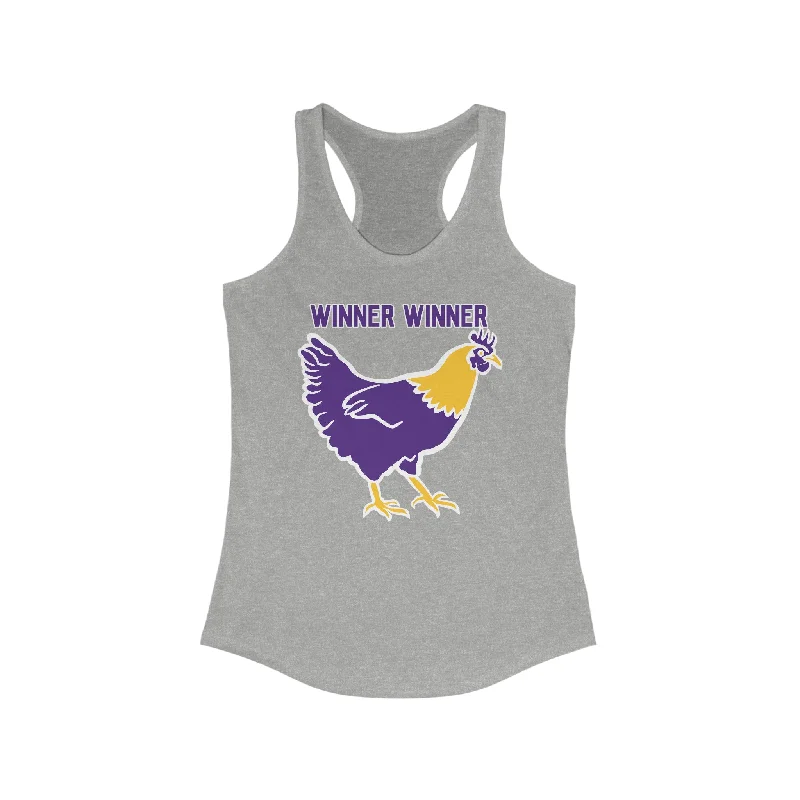 Women's High Neck Tank Tops -Ladies Ideal Racerback Tank - Winner Winner Chicken Dinner