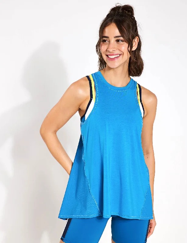 Women's Cozy Tank Tops for Cold Days -Kendall Tank - Bright Blue