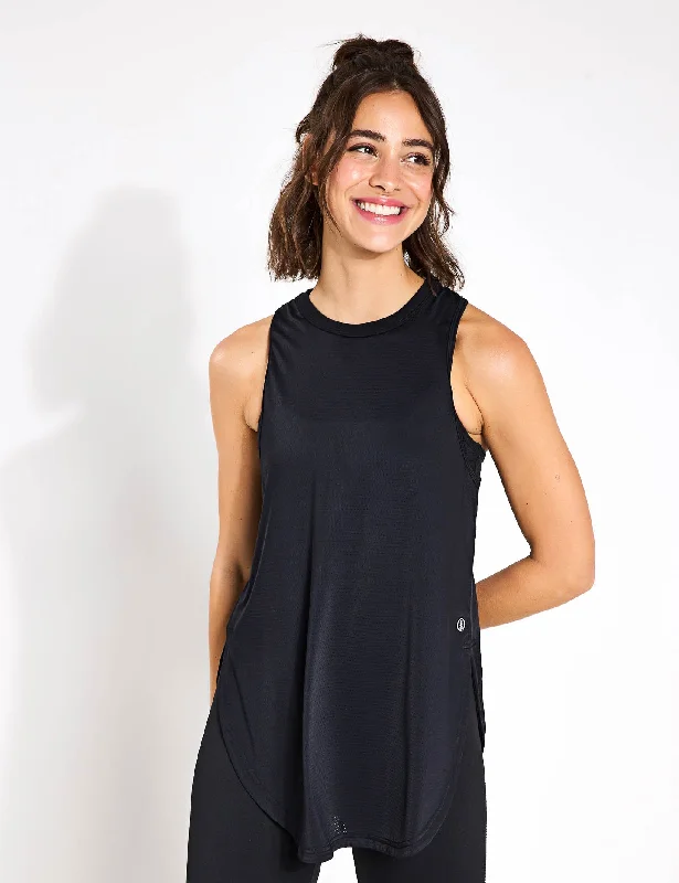 Women's Cozy Camis with Full Coverage -Zela Tank Top - Black