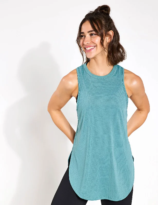Women's Trendy Camis with Modern Look -Zela Tank Top - Teal