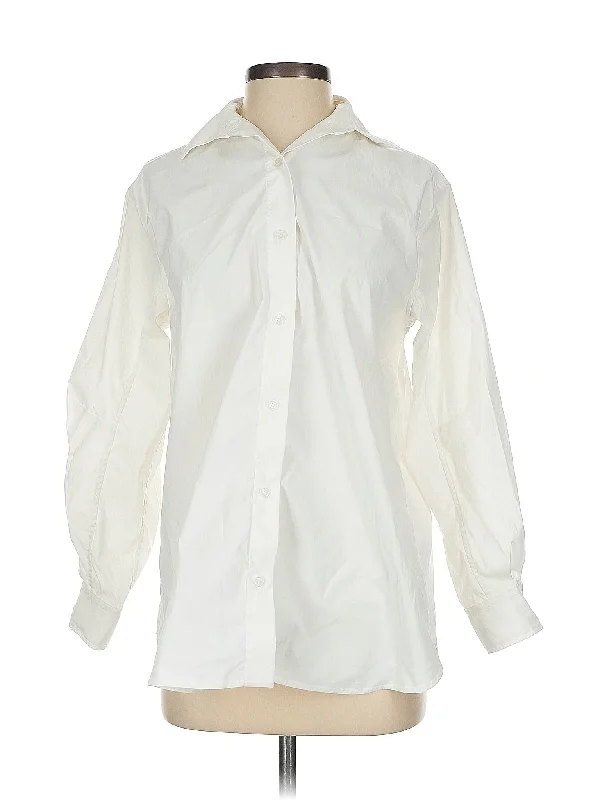 Women's Simple Long Sleeve Shirt with Warm Texture -Long Sleeve Blouse