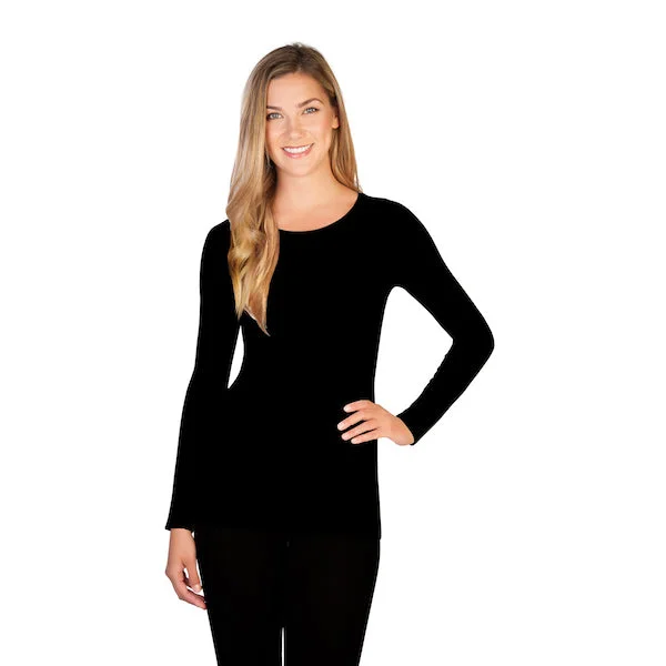 Women's Cozy Long Sleeve T-shirt with Pattern -Long Sleeve Crew Neck Top